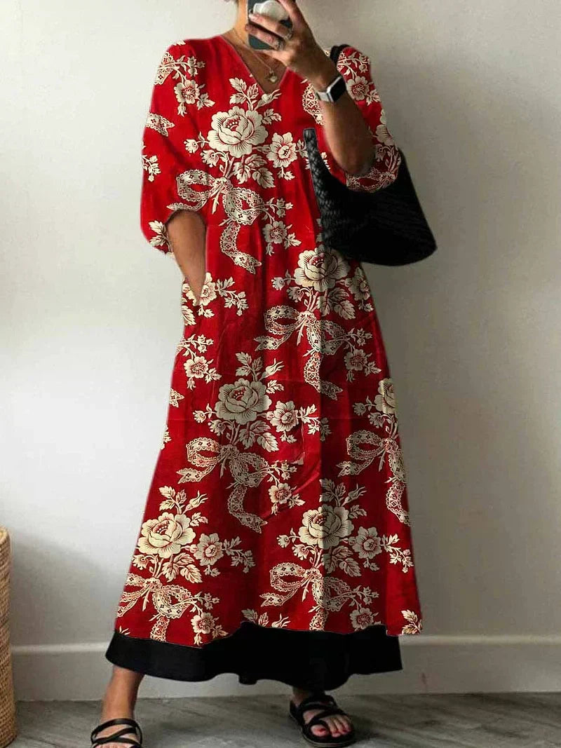 Women's Elegant Printed Maxi Dress Julia