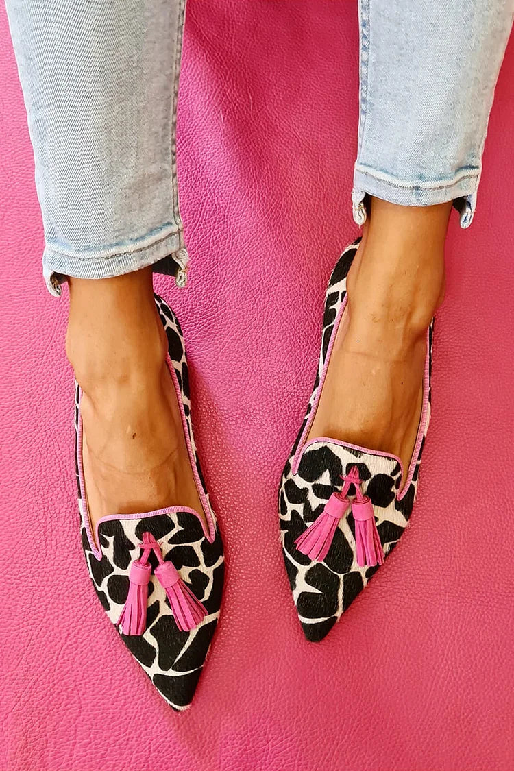 Women's Cushioned Pointed-Toe Pointed Loafer With Tassels