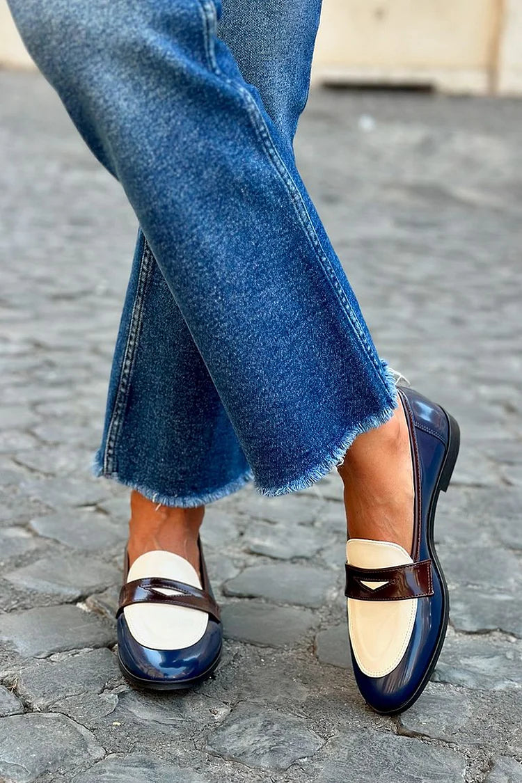 Women's Cushioned Slip-On Elegant Two-colour Loafers