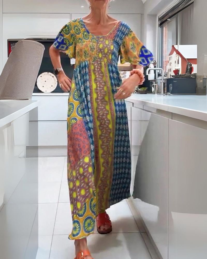 Melania | Women's Colourful Bohemian Maxi Dress