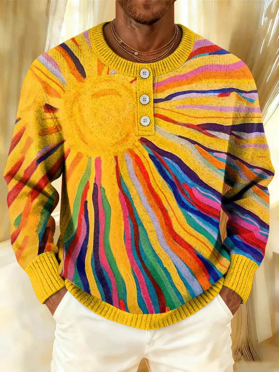 Charlie | Unisex Retro Hippie Sun Art Pullover