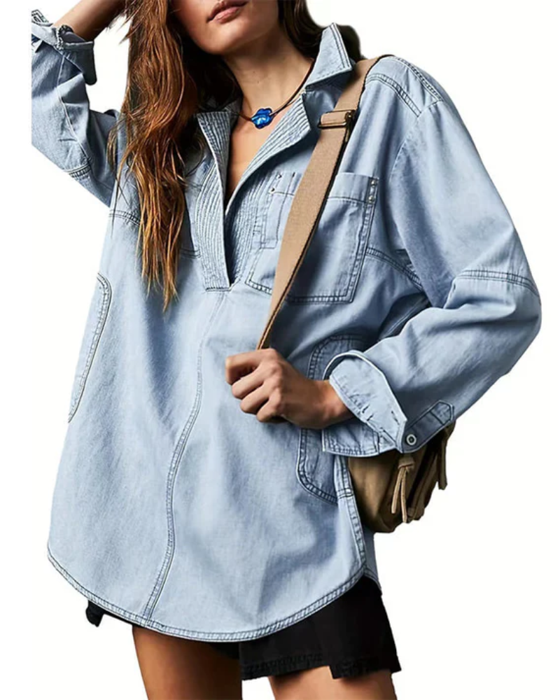 Micah | Women's Oversized Denim Pullover