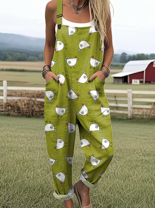 Women's Vintage Wide Leg Jumpsuit, Effortless Style & Comfort with Pockets