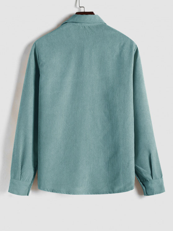 Men's Long Sleeve Shirt with Half Button Placket