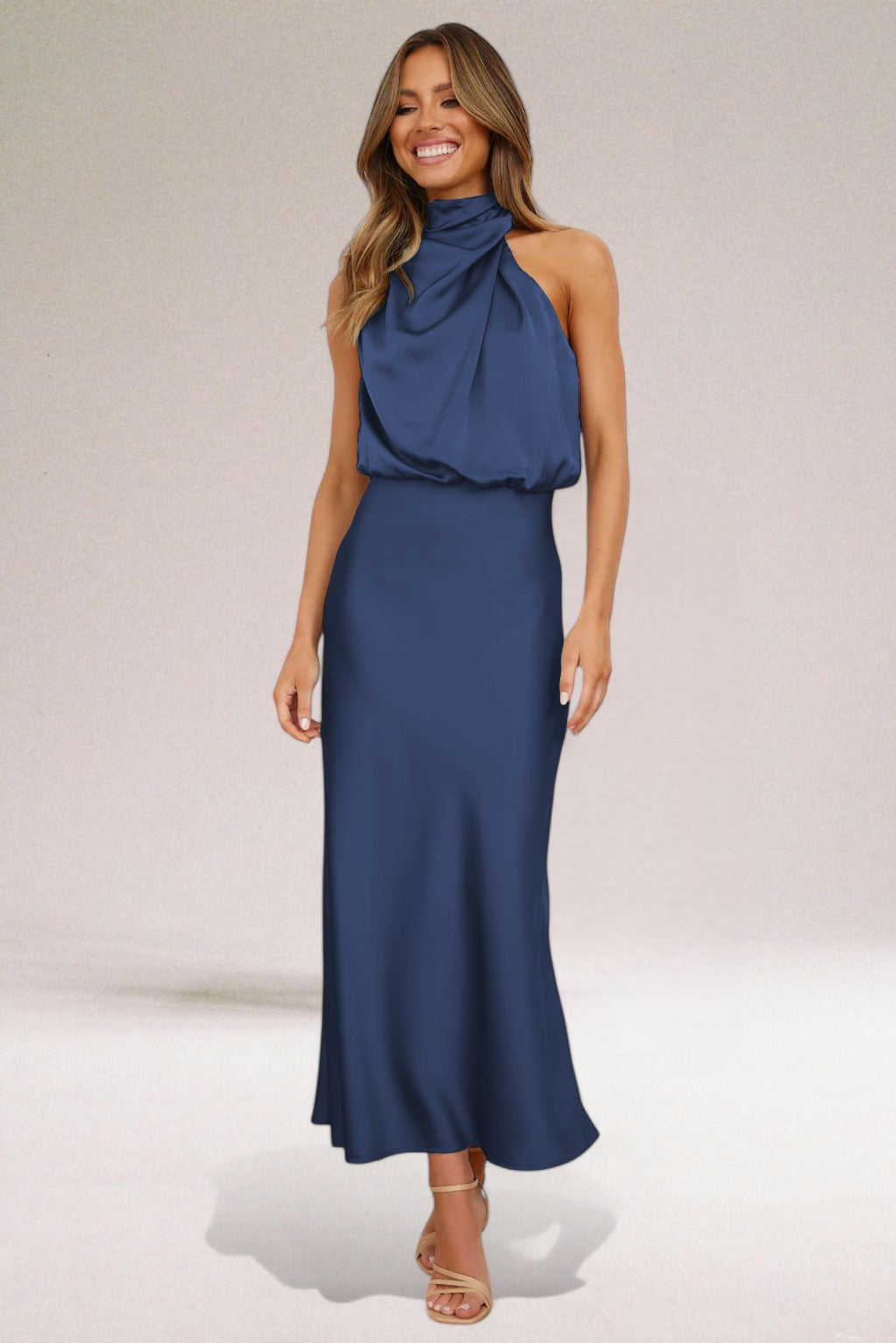 Flavia | Women's Sophisticated Halter Maxi Dress