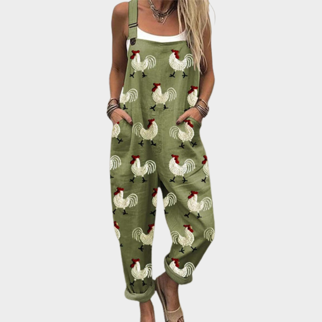 Women's Comfortable Printed Dungarees