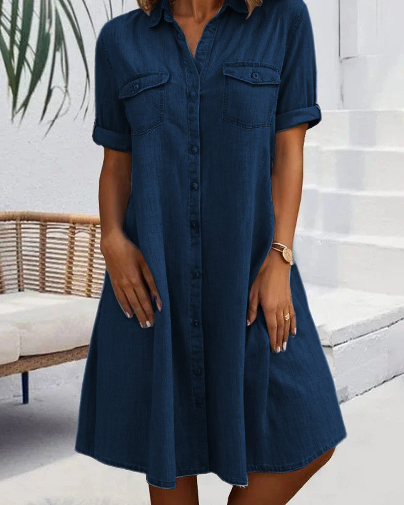 Sandra | Women's Airy Summer Dress with Round Neck and Short Sleeve
