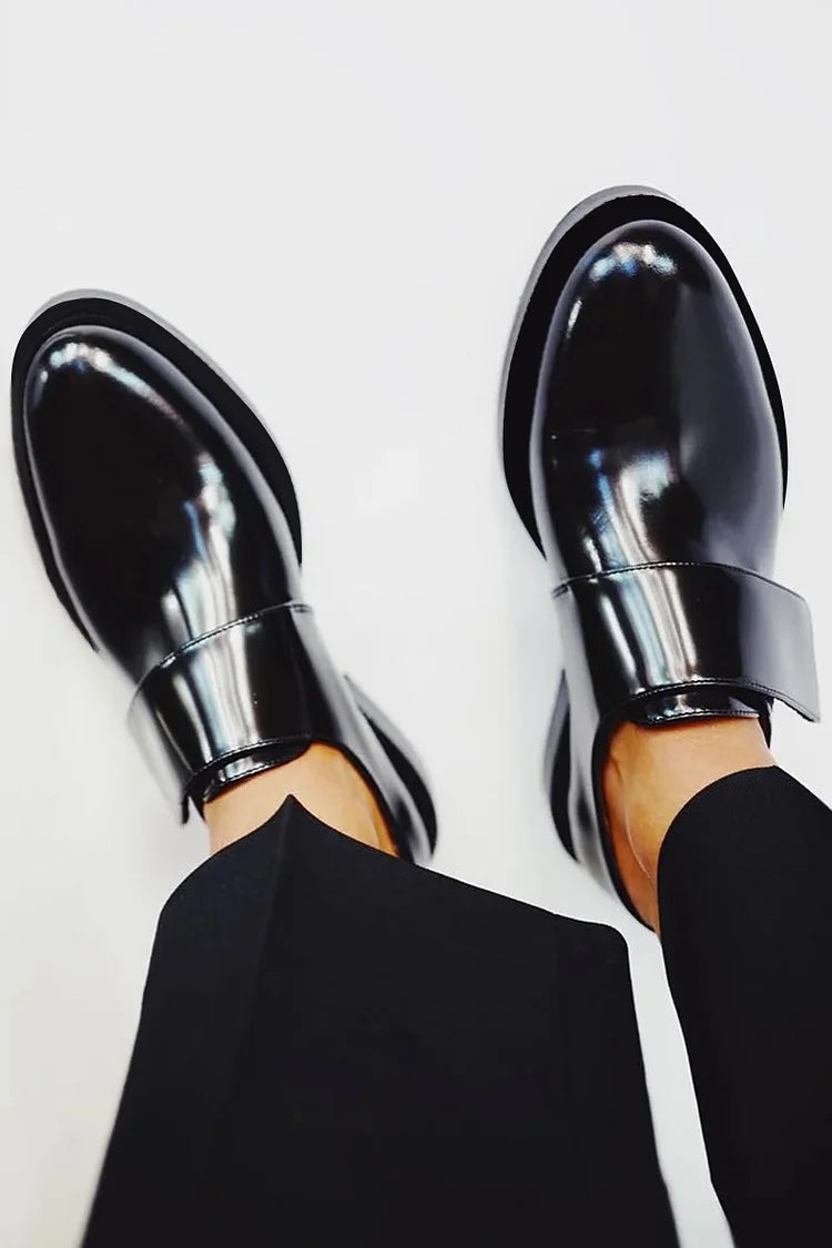 Polished Buckle Loafers