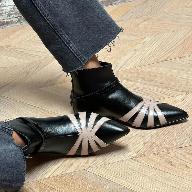 Women's Pointed-Toe Geometric Ankle Boots