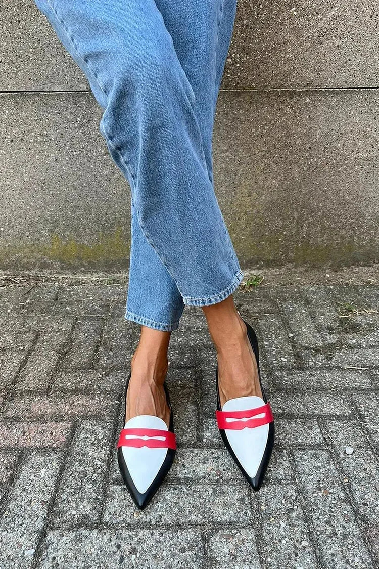 Women's Lightweight Pointed-Toe Two-coloured Pointed Slippers