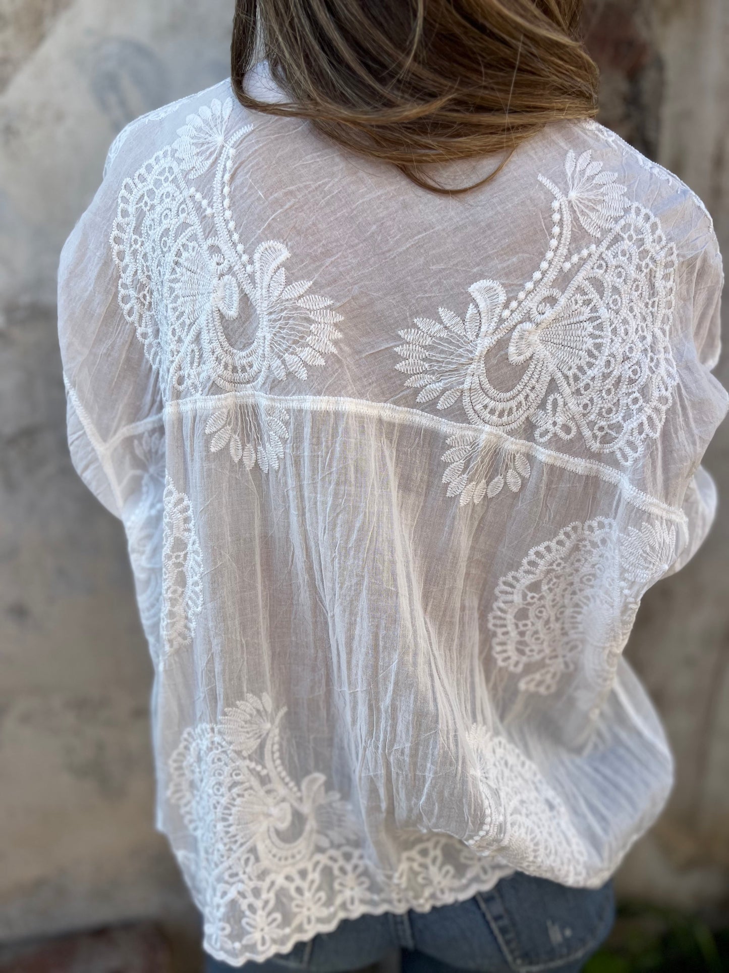 Laura | Women's Longline Embroidered Long-Sleeve Cardigan