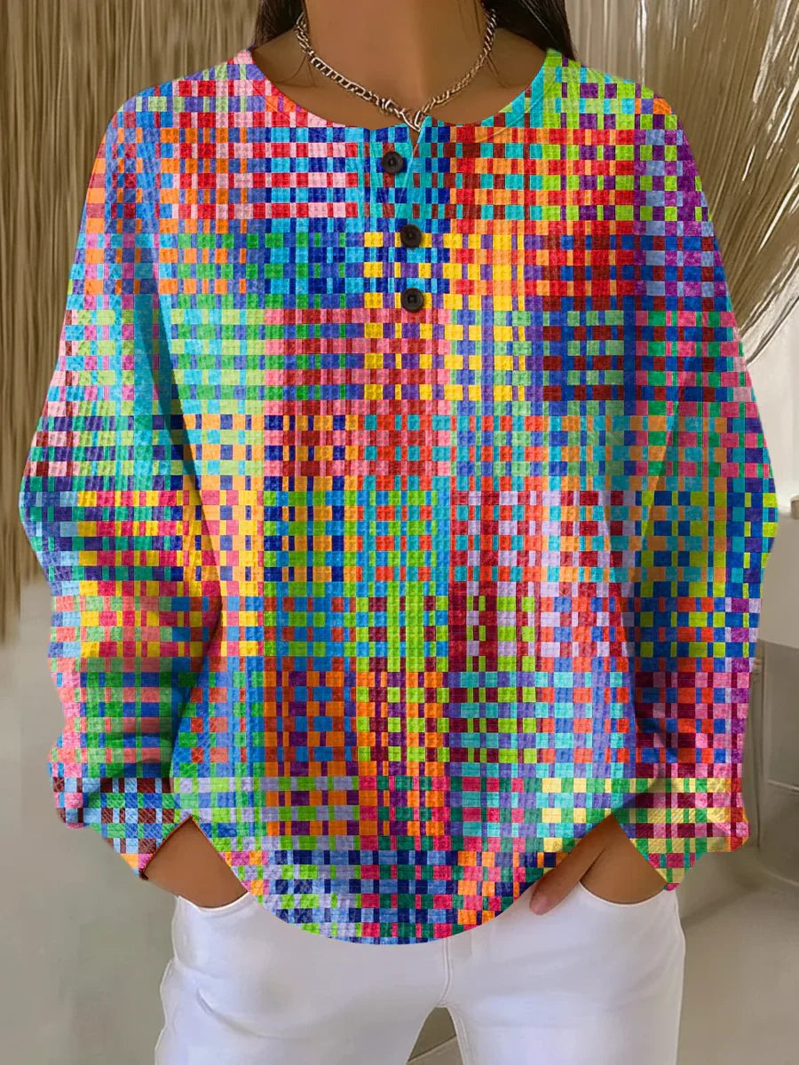 Rosa | Women's Jumper with Colourful Tartan Design
