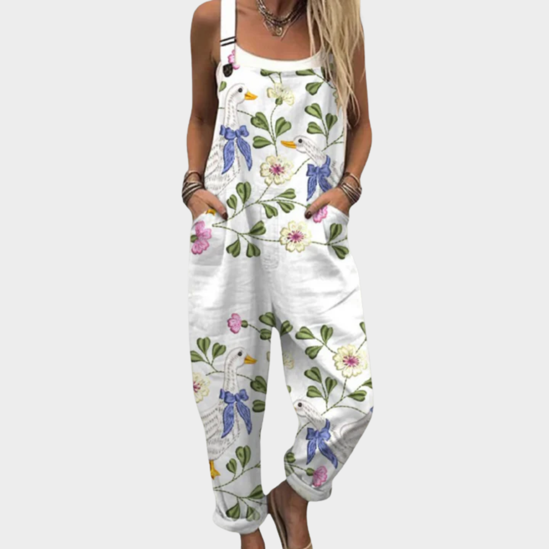 Women's Comfortable Printed Dungarees