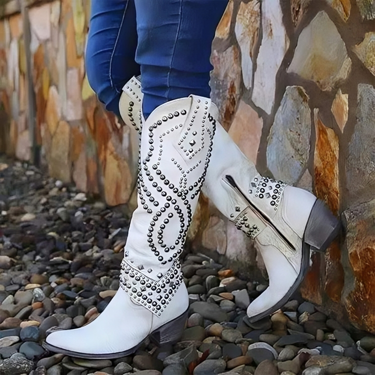 Mia | Women's Pointed-Toe Western Knee-High Boots
