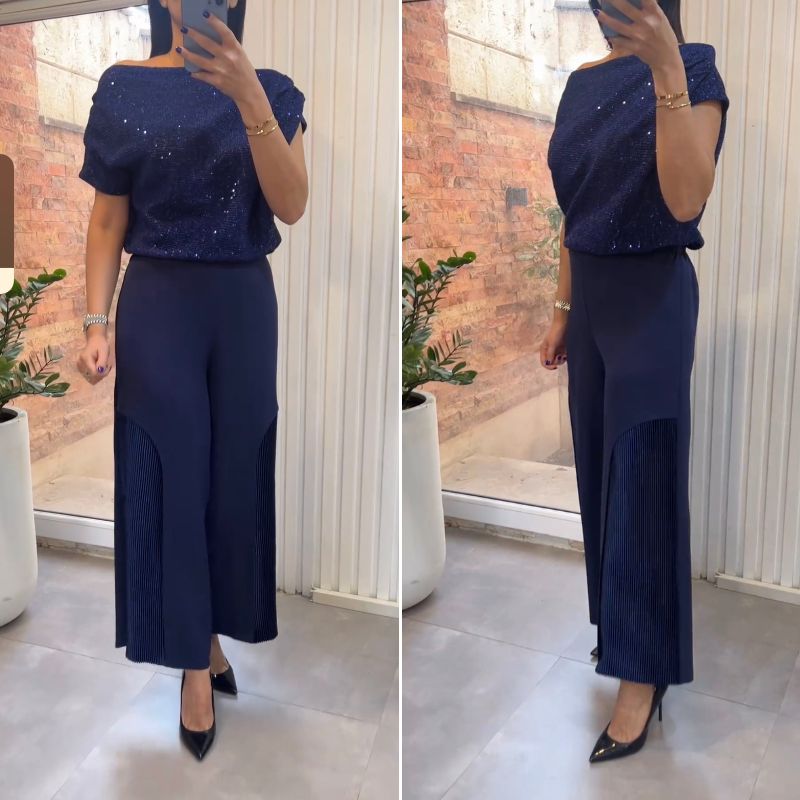 Yumi | Women's Elegant Two-Piece Set with Sequins