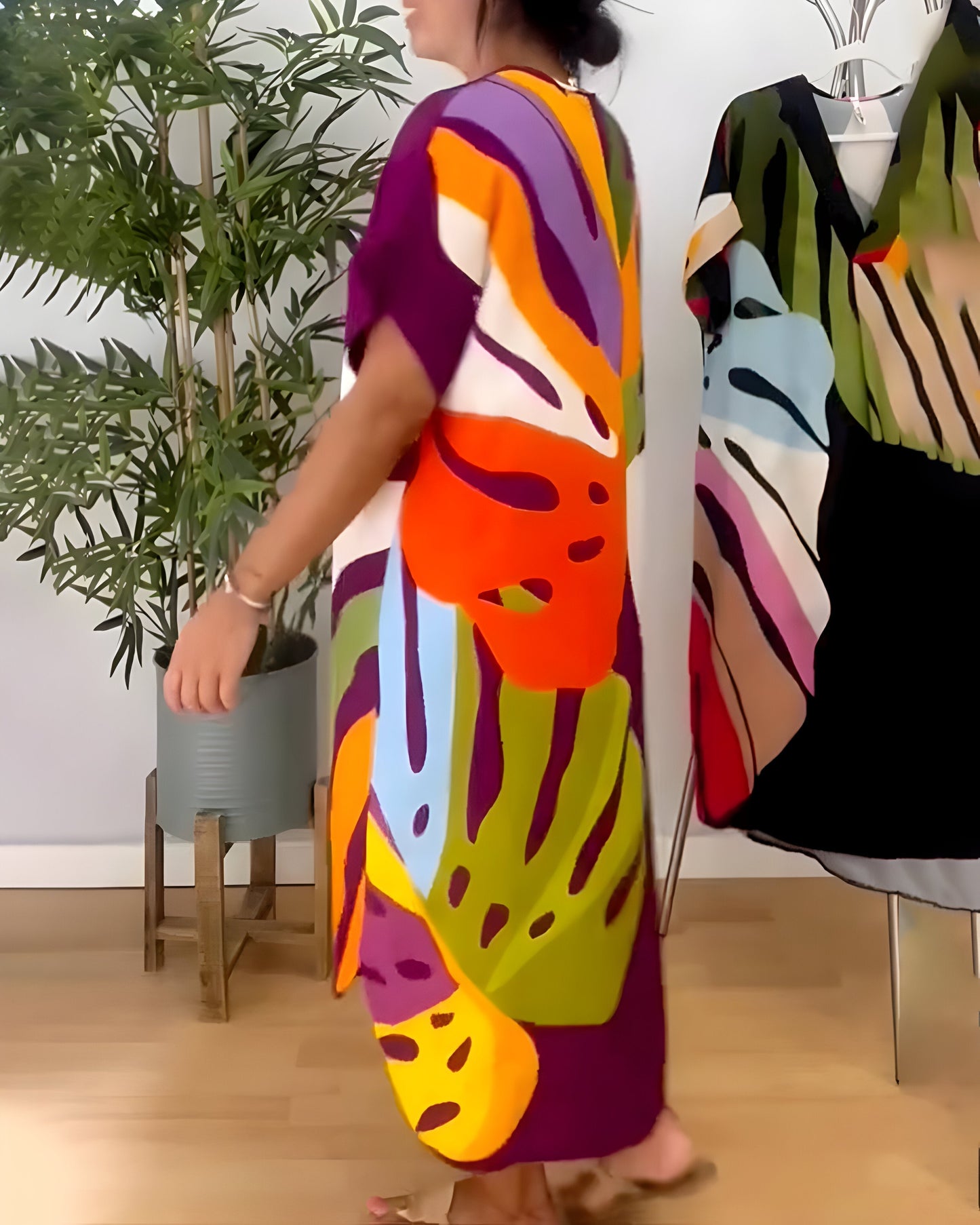 Rianna | Women's Abstract Print Dress with V-Neck