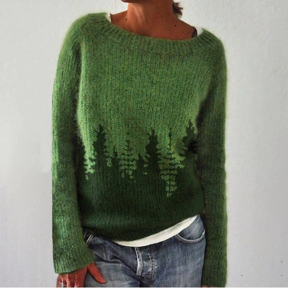 Juilia | Women's Relaxed Retro Jumper with Round Neck