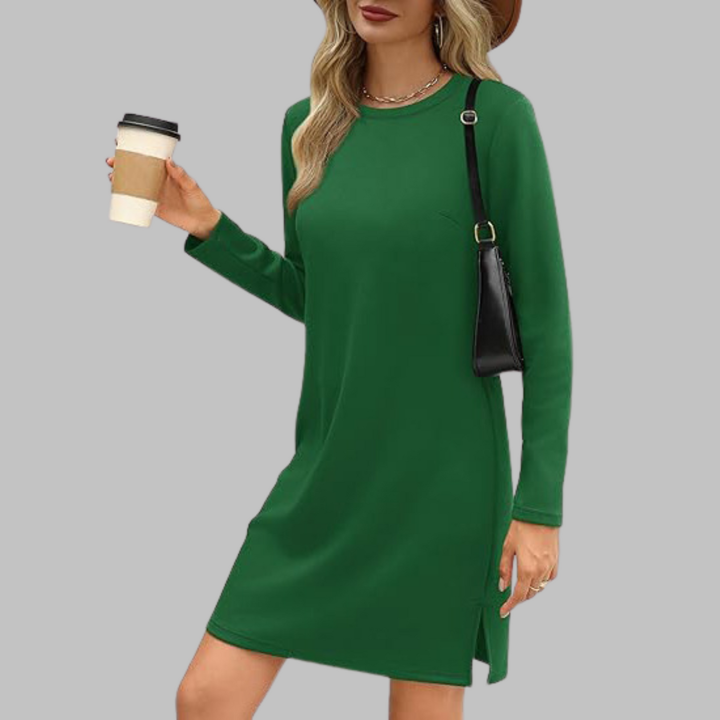 Talia | Women's Casual Long Sleeve Round Neck Mini Dress