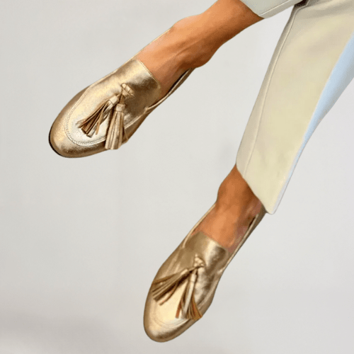 Vittoria | Cushioned Slip-On Women’s Gold Loafers