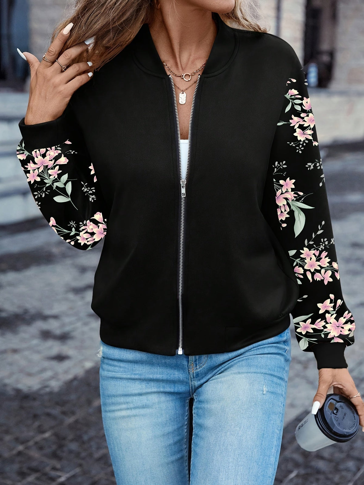 Thea | Women's Trendy Floral Print Jacket