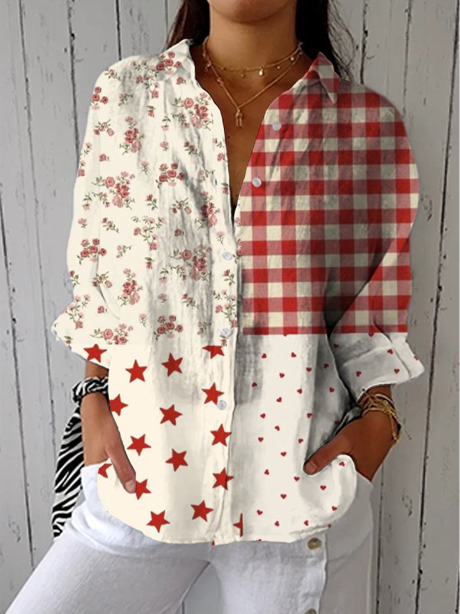 Elise | Women's Relaxed Country House Patchwork Blouse