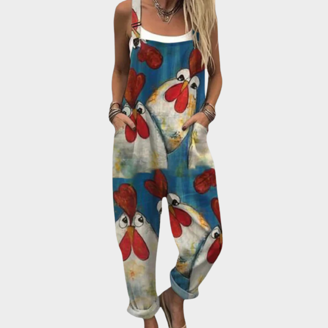 Women's Comfortable Printed Dungarees