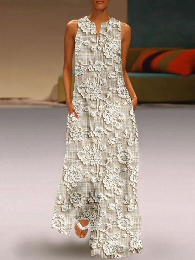 Alouette | Women's Floral Printed Maxi Dress with Pockets