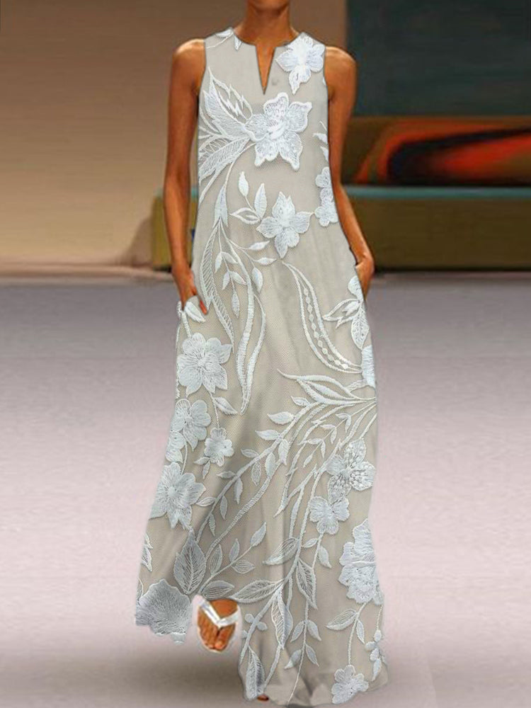 Meliora | Women's Luxe Printed Maxi Dress