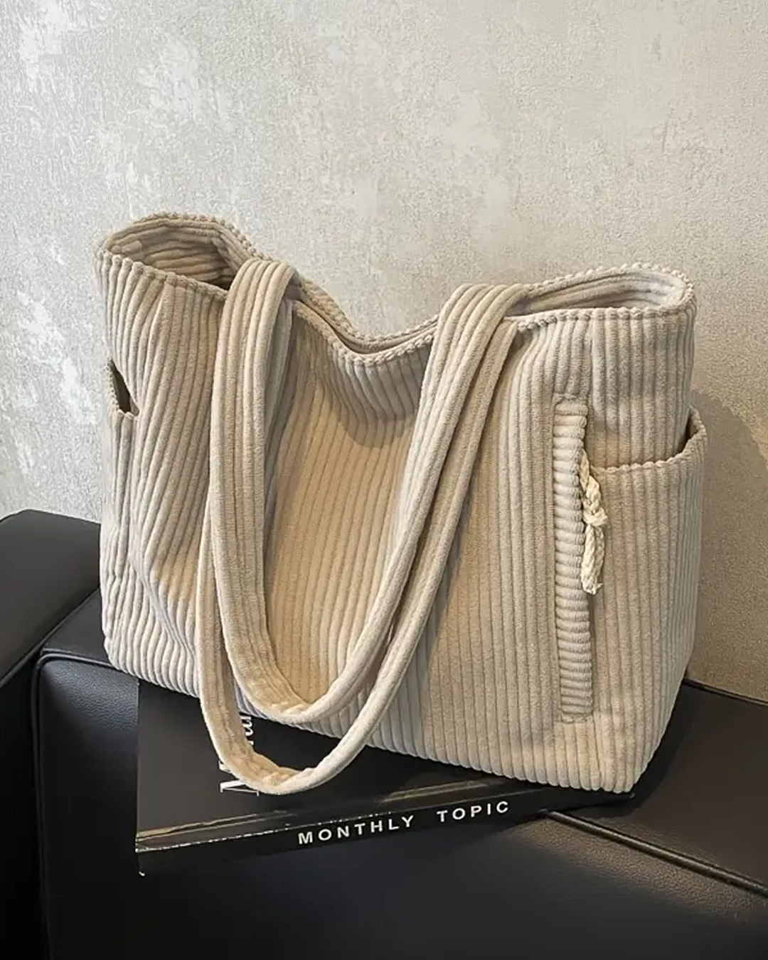 Talia | Ribbed Tote Bag