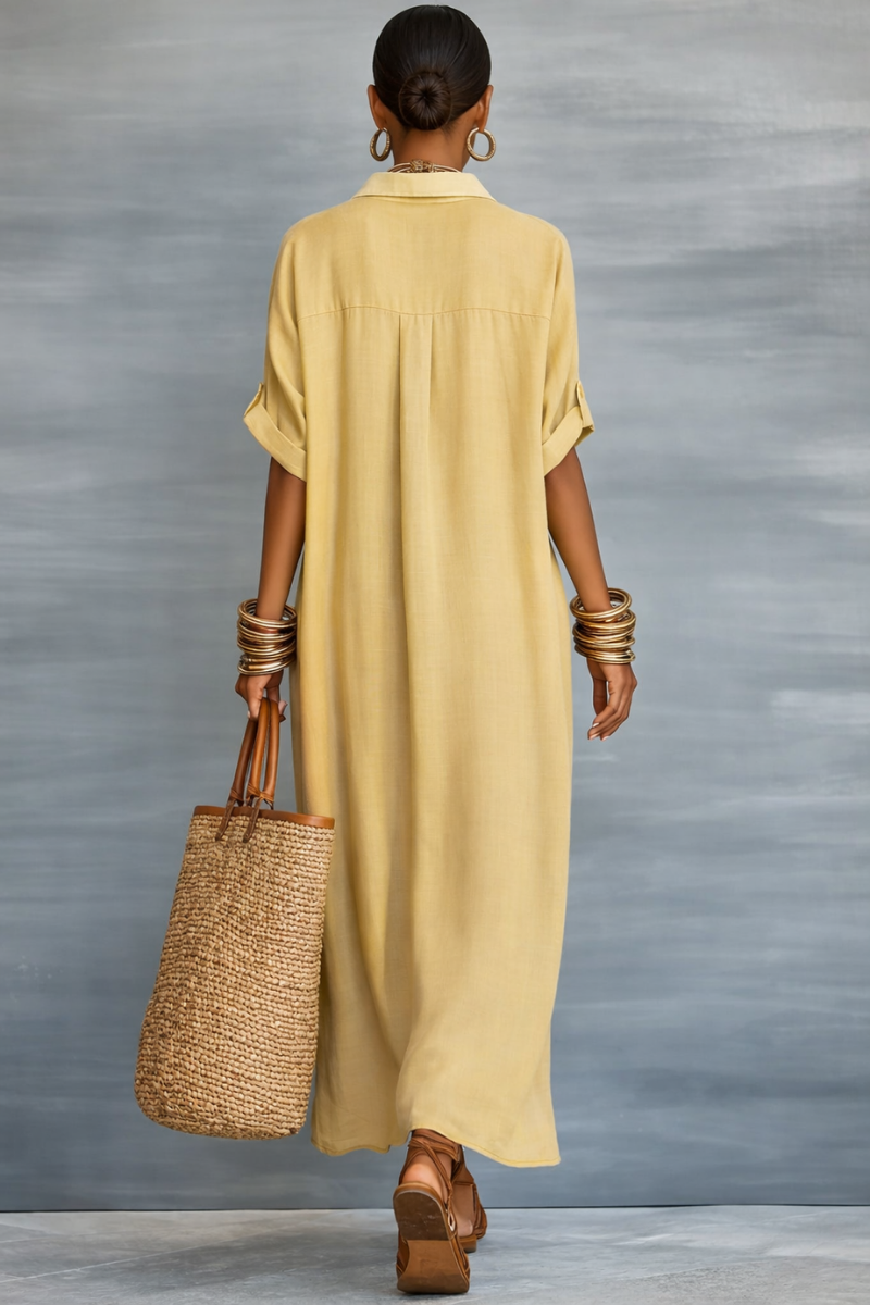 Manelle | Women's Maxi Dress with Minimalist Line