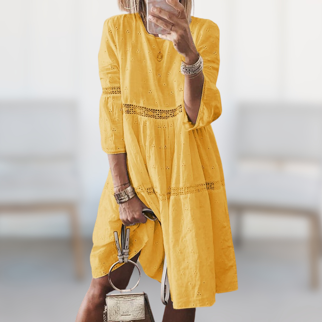 Vera | Women's Elegant Summer Midi Dress with Cut-Out