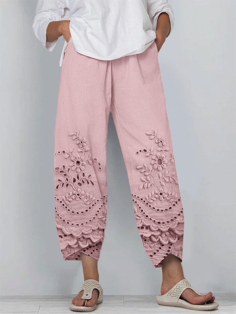 Noelya | Women's Floral Relaxed Printed Trousers