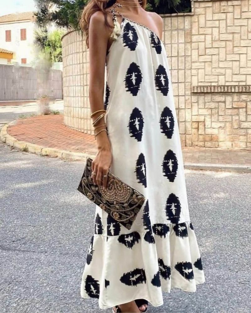 Sunshine | Women's One Shoulder Loose Maxi Dress