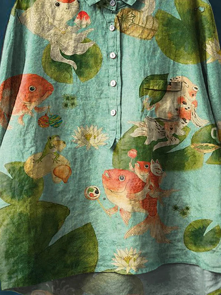 Ruthie | Longline Fish Art Shirt