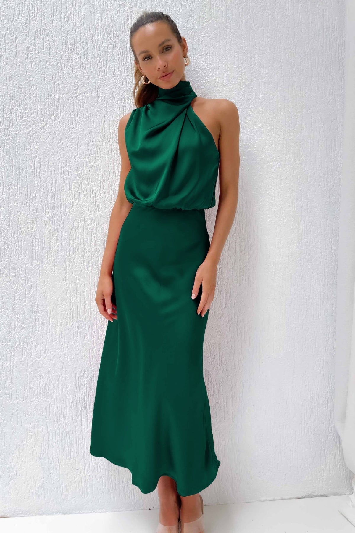 Carlina | Women's Long Maxi dress with halter neckline