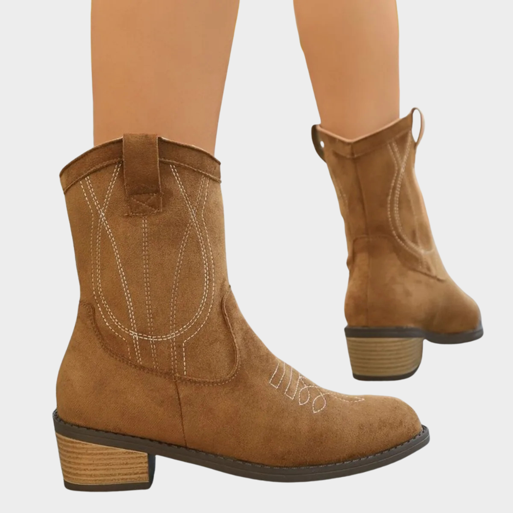Chandler | Women's Cushioned Slip-On Cowboy-Style Ankle Boots