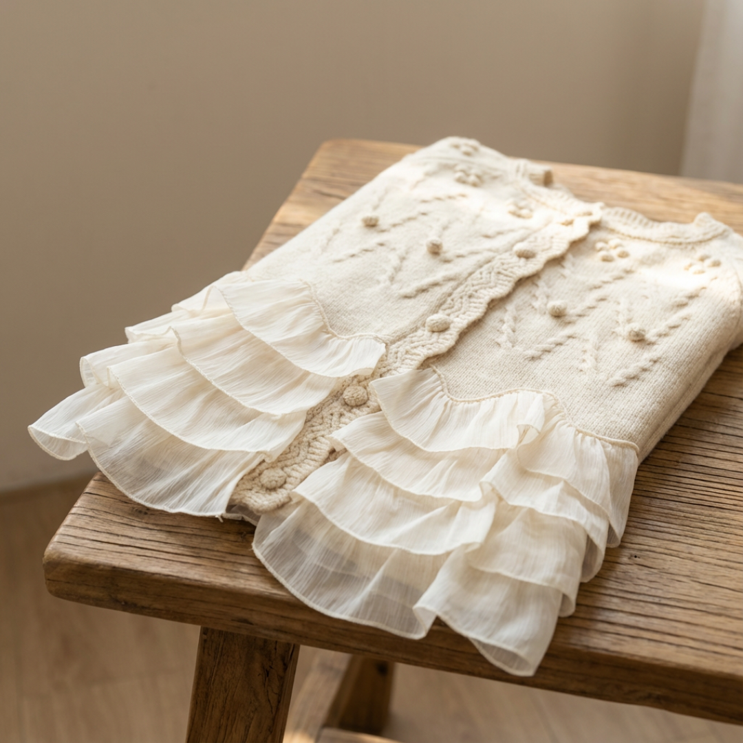 Women's Relaxed Ruffled Natalie Cardigan