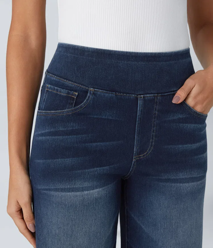 Quinn | Women's High Waisted Wide Leg Jeans with Pockets