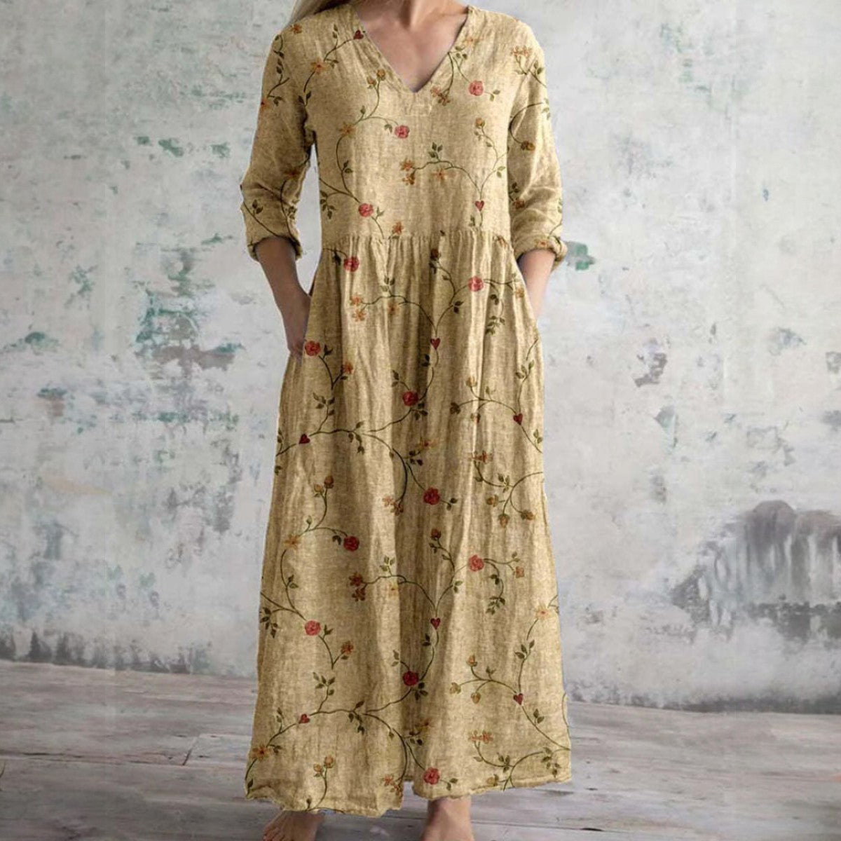 Eliana | Women's Elegant Floral Midi Dress Premium Quality