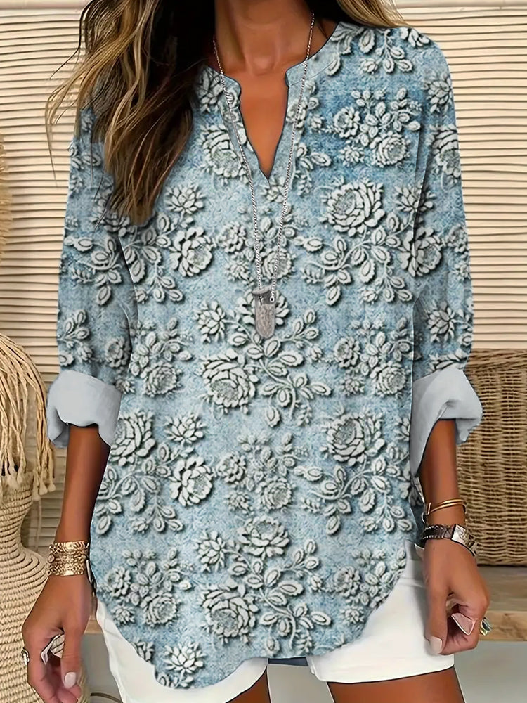 Marvella | Women's Floral Petal Mist Printed Blouse