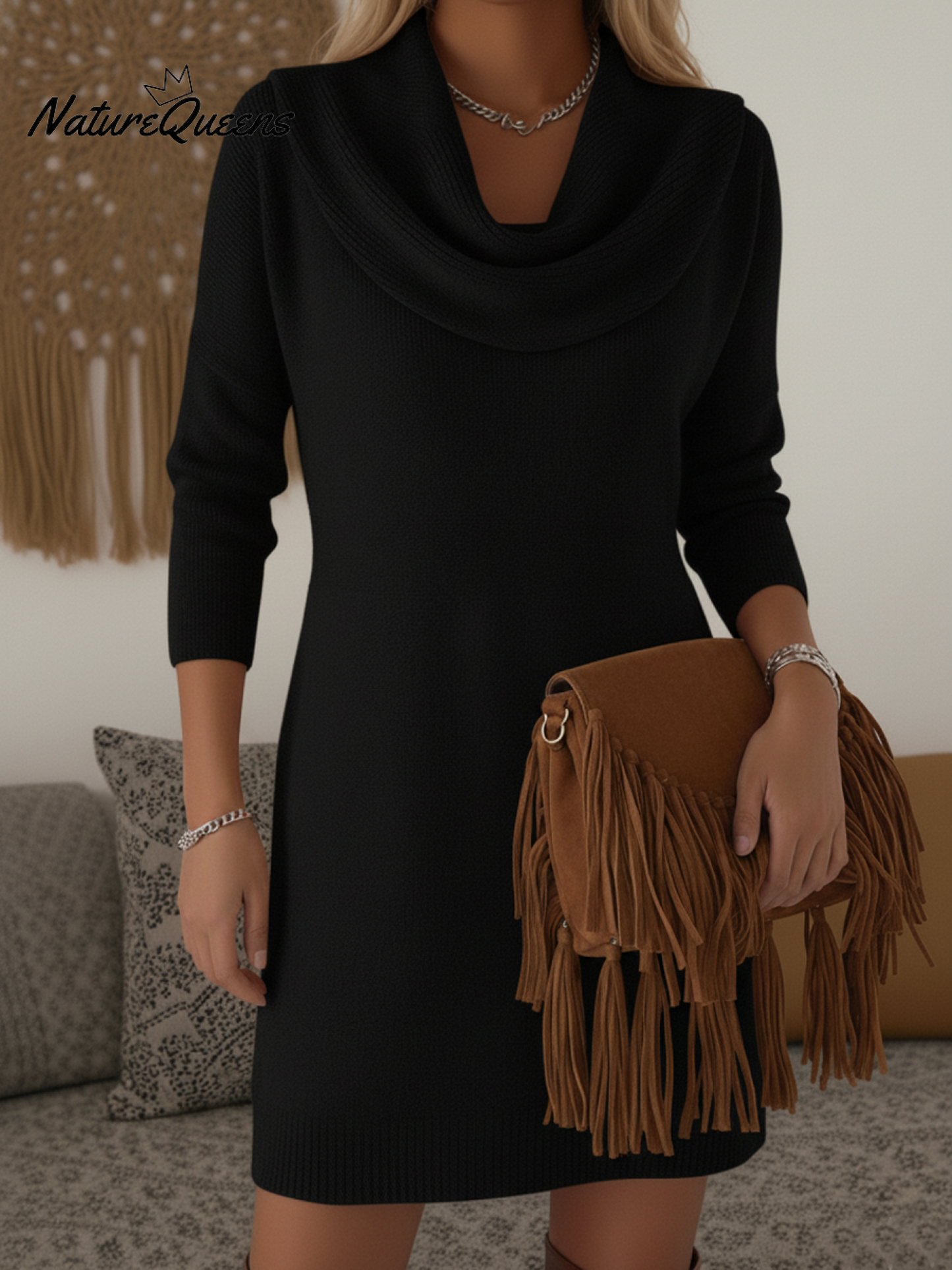 Lola | Women's Relaxed Cozy Elegant Jumper Midi Dress