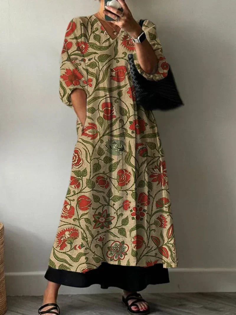 Women's Elegant Maxi Dress with Tati Print