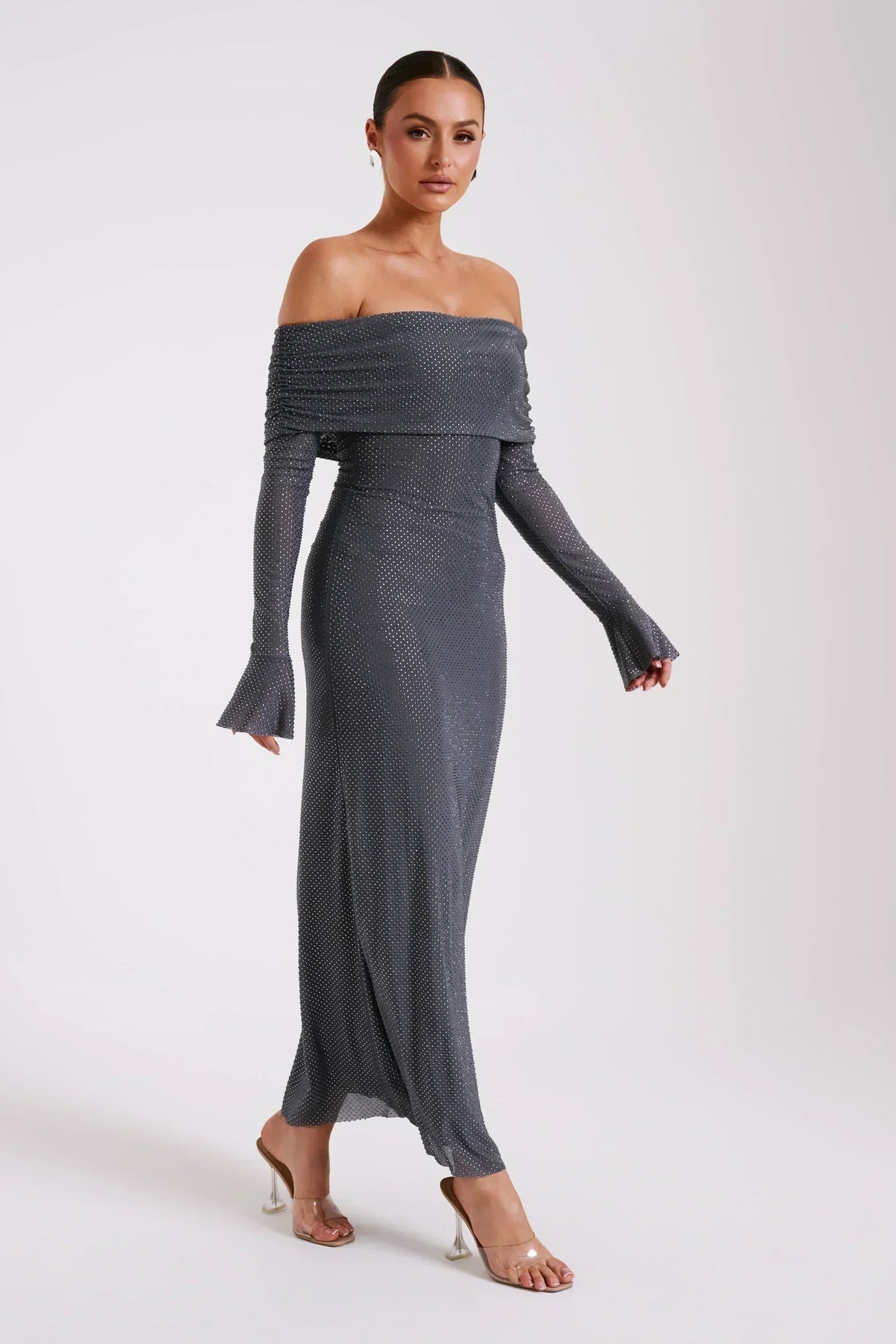 Astella | Women's Sequin Maxi Dress with Long Sleeve