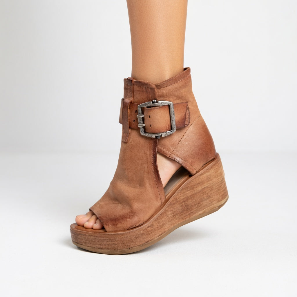 Olena | Open Wedge Ankle Boots