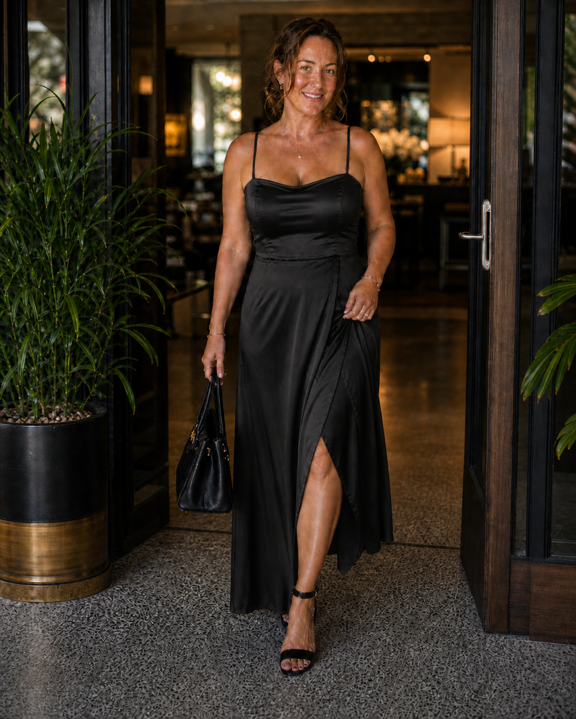 Women's Sleeveless Maxi Wrap Dress with Front Slit