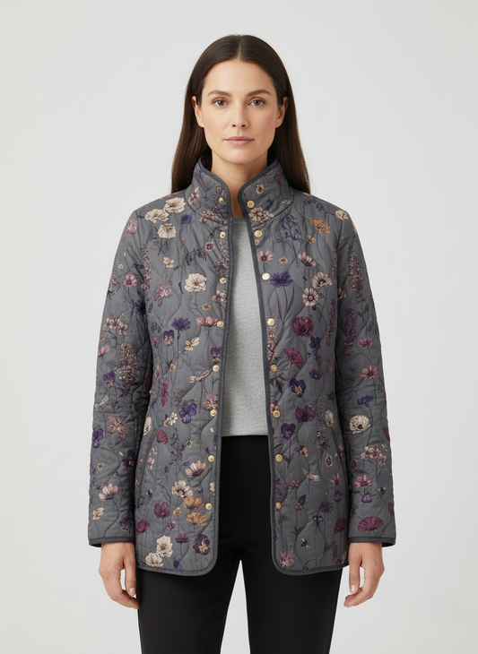 Women's Relaxed Midnight Bloom Quilted Jacket