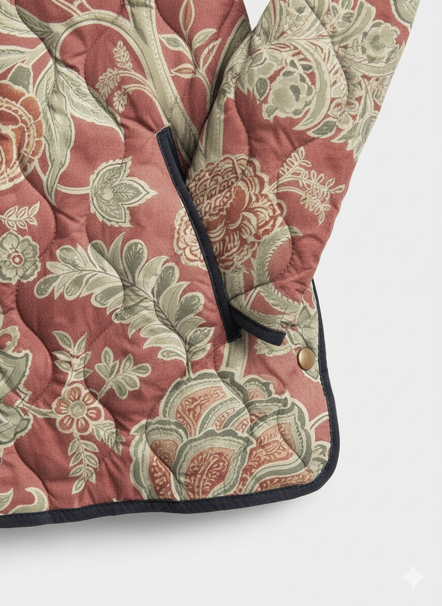 Women's Vintage Tapestry Floral Quilted Jacket