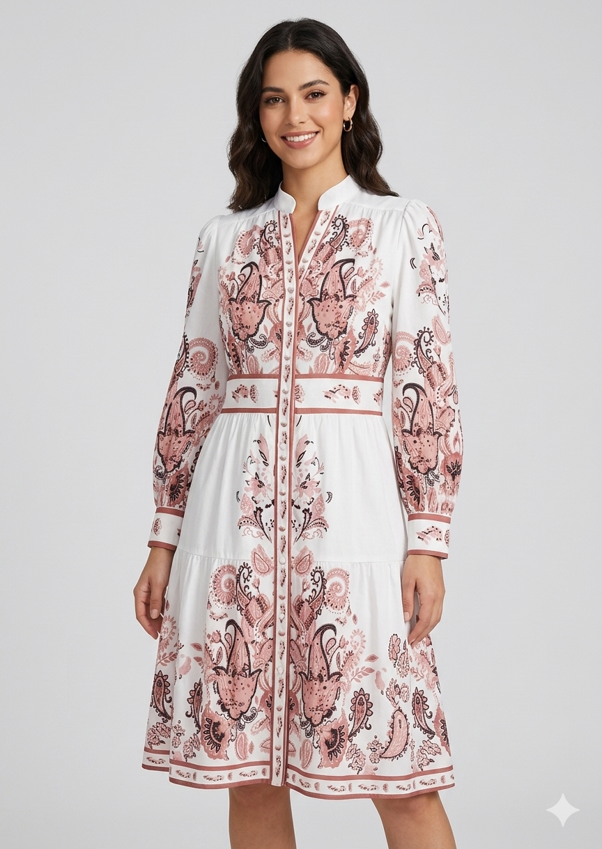 Women's Heidi-Inspired Floral Maxi Dress with V-Neck and Long Sleeves for Festive Occasions