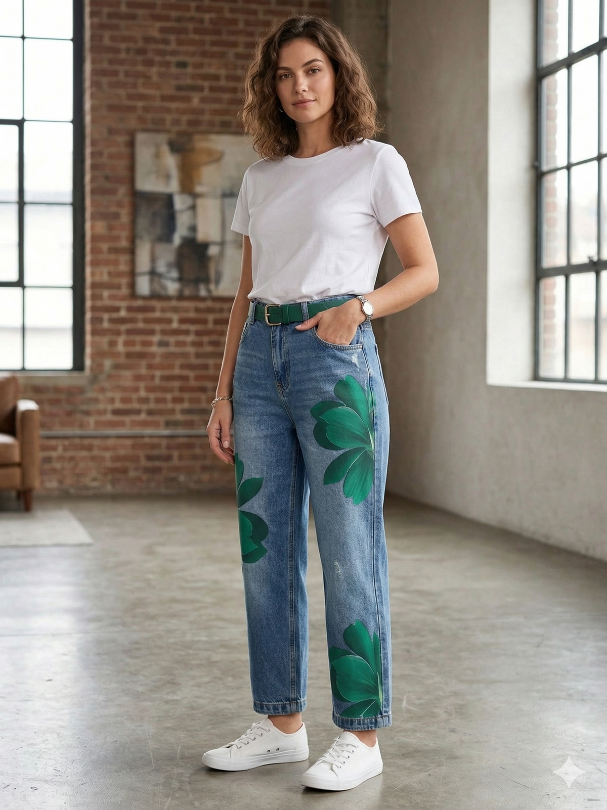 Sophia | Women's Elegant Flower Trousers with Pockets