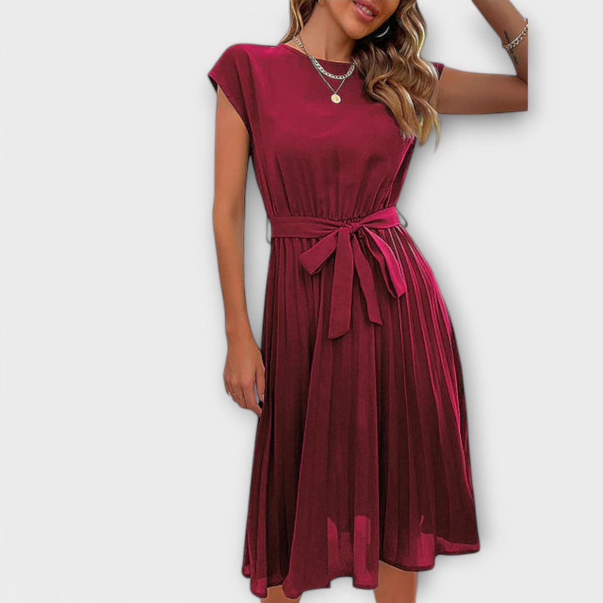 Claire | Women's Casual Pleated Midi Dress